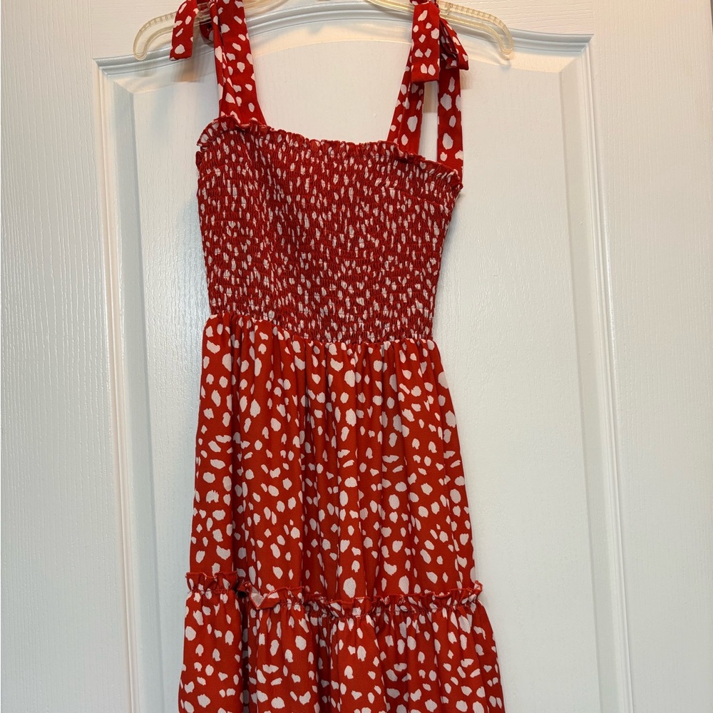 Red and White Polka Dot Dress